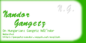 nandor gangetz business card